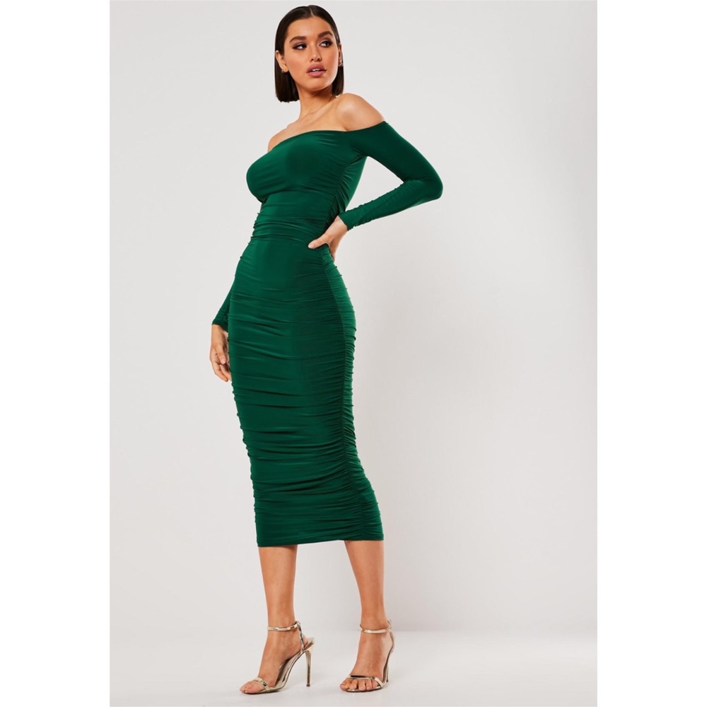 Misguided Green midaxi dress. NEVER WORN